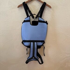 XL Padded Dog Harness Light Blue Black Adjustable No Pull